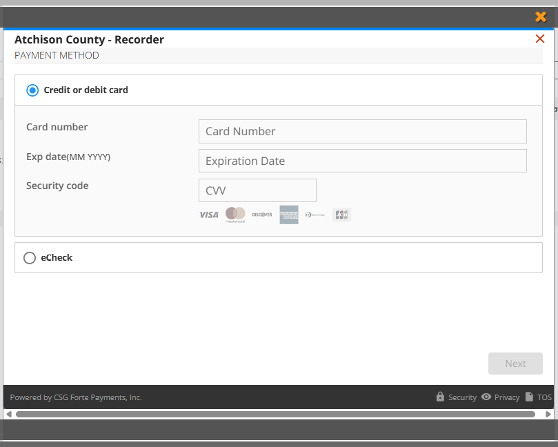 Payment Window